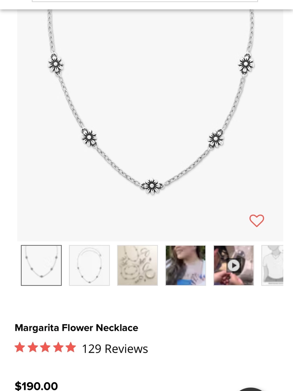 James Avery Silver Daisy Station Necklace